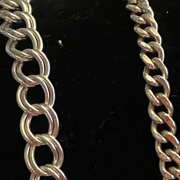 Set of Four EUC 925 Sterling Silver Curb Chain Charm Bracelets - Picture 2 of 15
